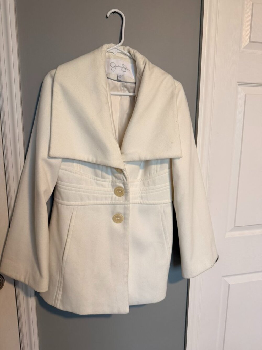 Jessica Simpson White Pea Coat
